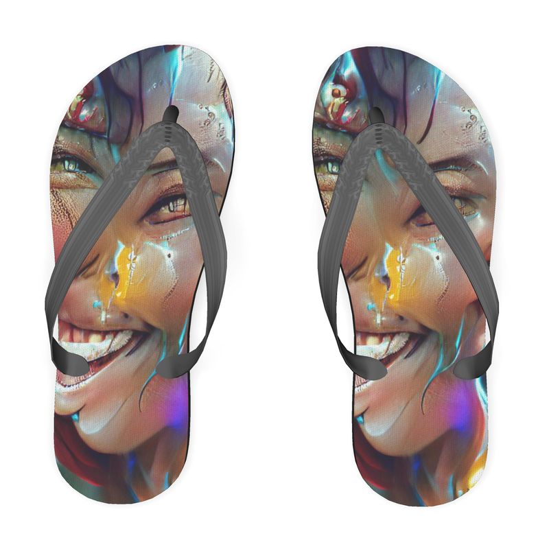 Joy - Multicoloured Unisex Soft Plastic Straps, Covered With Poly-Satin, Sturdy Foam Base Flip Flops