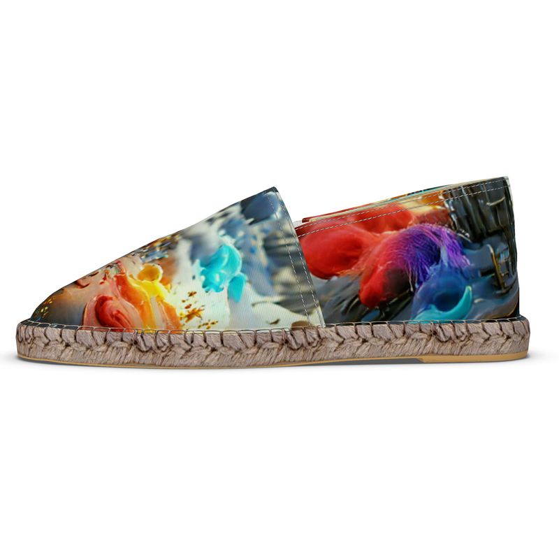 Iridescent - Multicoloured Non-Slip Rubber Base Unisex Jute Woven Insole Espadrilles