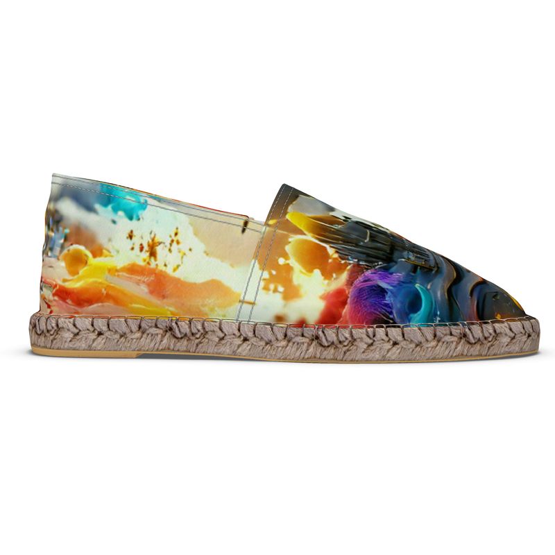 Iridescent - Multicoloured Non-Slip Rubber Base Unisex Jute Woven Insole Espadrilles