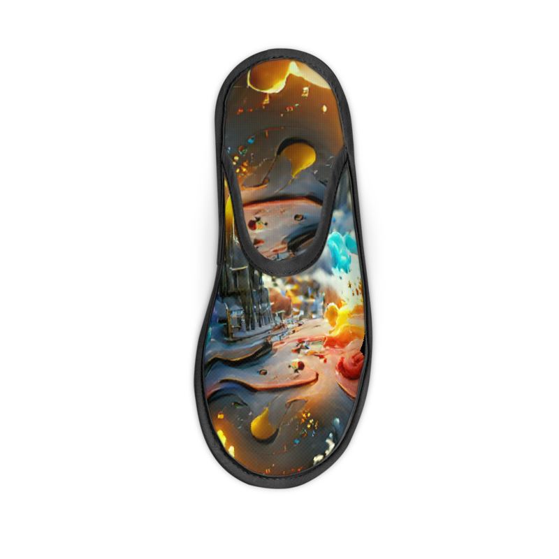 Iridescent - Multicoloured Locks In Warmth, Non-slip Leatherette Sole, Water Absorbent Qualities Slippers