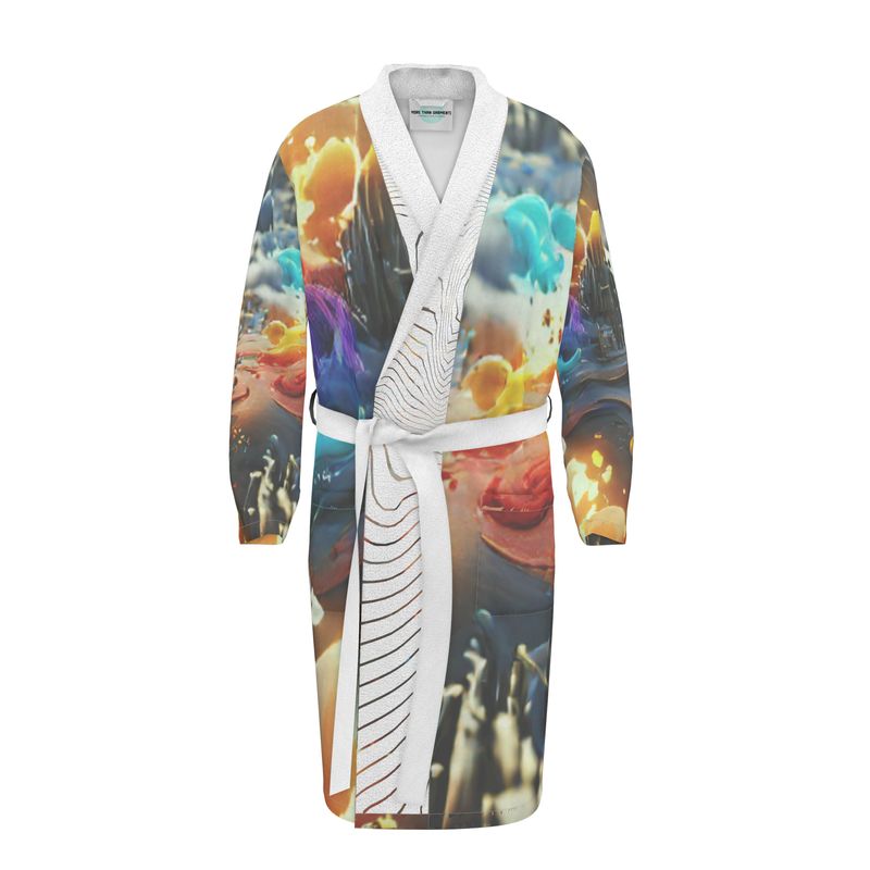 Iridescent - Multicoloured Unisex Fire-Rated Fabric Dressing Gown