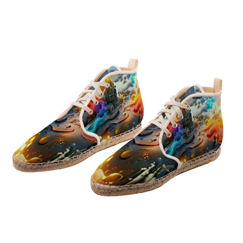 Iridescent - Multicoloured High Top Lace Up Espadrilles