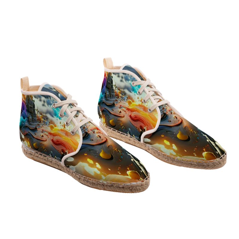 Iridescent - Multicoloured High Top Lace Up Espadrilles