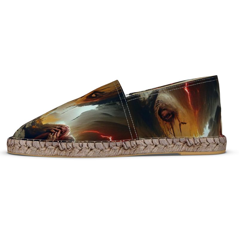 Agony - Black, Red and Brown Non-Slip Rubber Base Unisex Jute Woven Insole Espadrilles