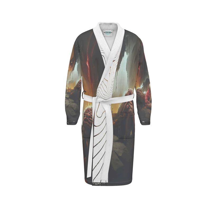 Agony - Black, Red and Brown Unisex Fire-Rated Fabric Dressing Gown