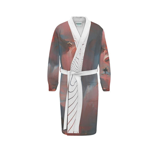 Carefree - Red & Grey Unisex Fire-Rated Fabric Dressing Gown