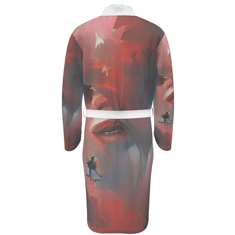 Carefree - Red & Grey Unisex Fire-Rated Fabric Dressing Gown