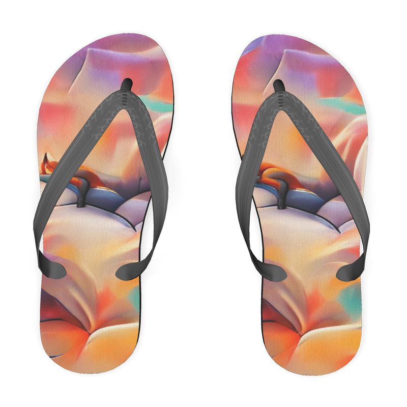 Comfortable - Orange Toned Unisex Soft Plastic Straps, Covered With Poly-Satin, Sturdy Foam Base Flip Flops