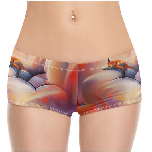 Comfortable - Orange Toned High Stretch Material, High-Quality Finish Fully Lined Hot Pants