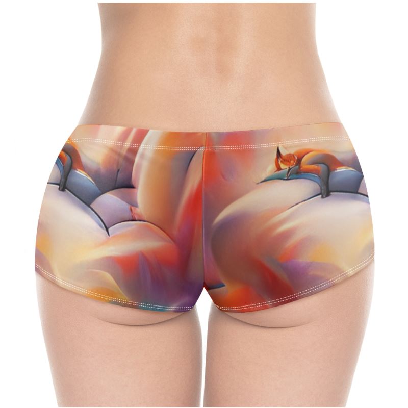 Comfortable - Orange Toned High Stretch Material, High-Quality Finish Fully Lined Hot Pants