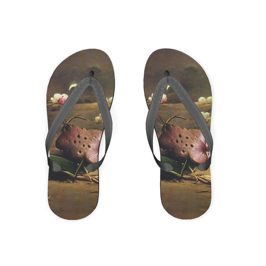 Coercive - Beige & Yellow Unisex Soft Plastic Straps, Covered With Poly-Satin, Sturdy Foam Base Flip Flops