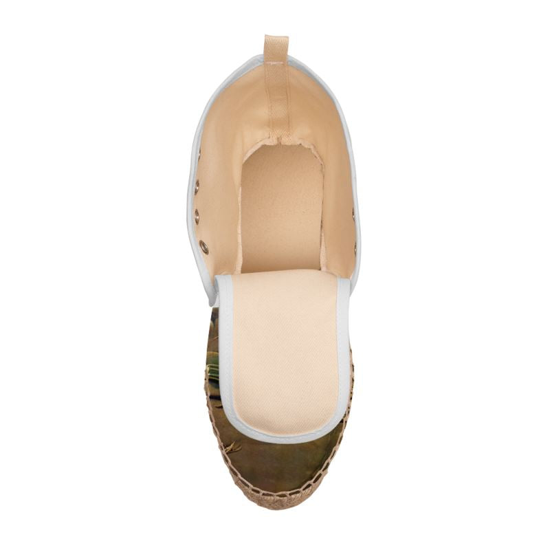 Discomfort - Brown Toned High Top Lace Up Espadrilles