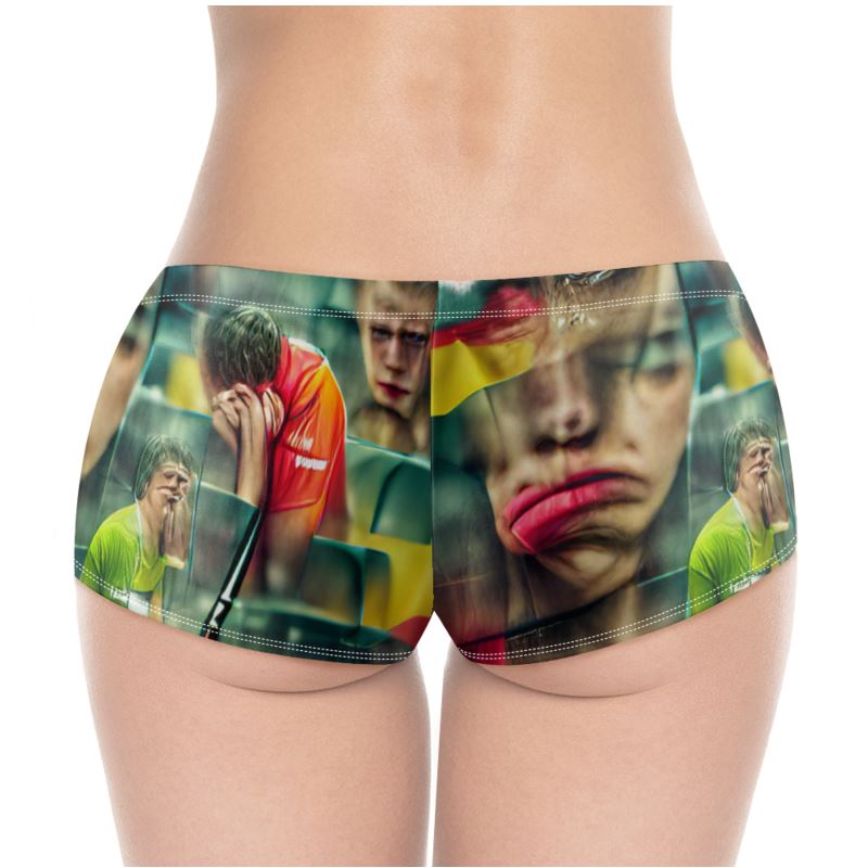 Disheartened - Red, Green & Yellow High Stretch Material, High-Quality Finish Fully Lined Hot Pants