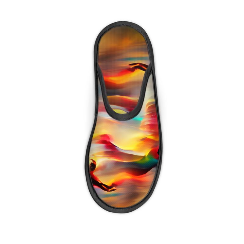 Elation - Red, Green & Yellow Locks In Warmth, Non-slip Leatherette Sole, Water Absorbent Qualities Slippers