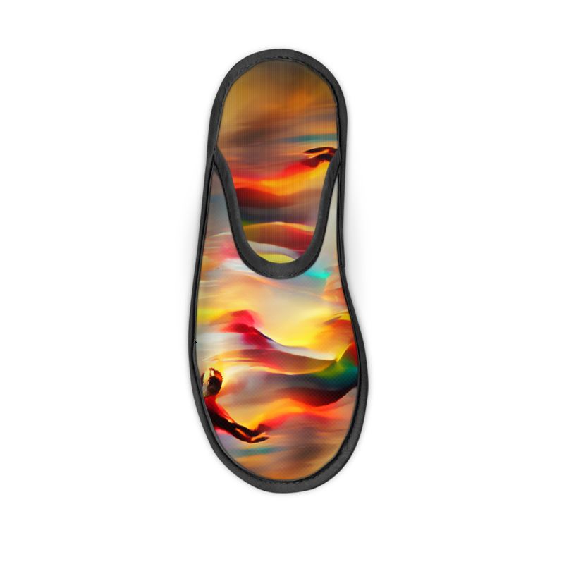 Elation - Red, Green & Yellow Locks In Warmth, Non-slip Leatherette Sole, Water Absorbent Qualities Slippers