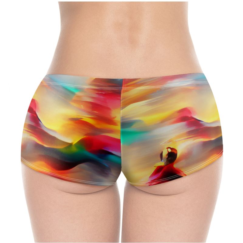 Elation - Red, Green & Yellow High Stretch Material, High-Quality Finish Fully Lined Hot Pants