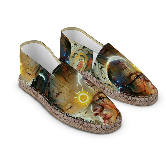 Enlightened - Yellow, Brown & White Non-Slip Rubber Base Unisex Jute Woven Insole Espadrilles