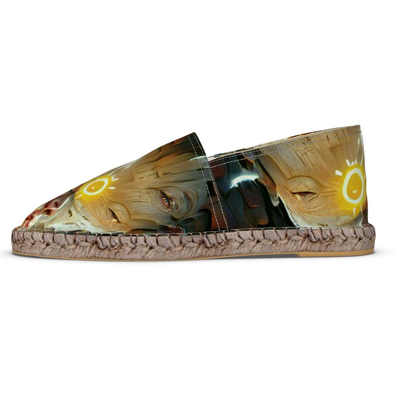 Enlightened - Yellow, Brown & White Non-Slip Rubber Base Unisex Jute Woven Insole Espadrilles