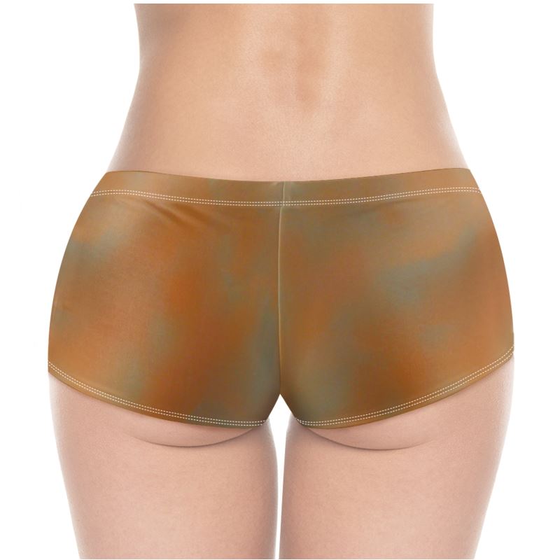 Insightful - Brown & Orange High Stretch Material, High-Quality Finish Fully Lined Hot Pants