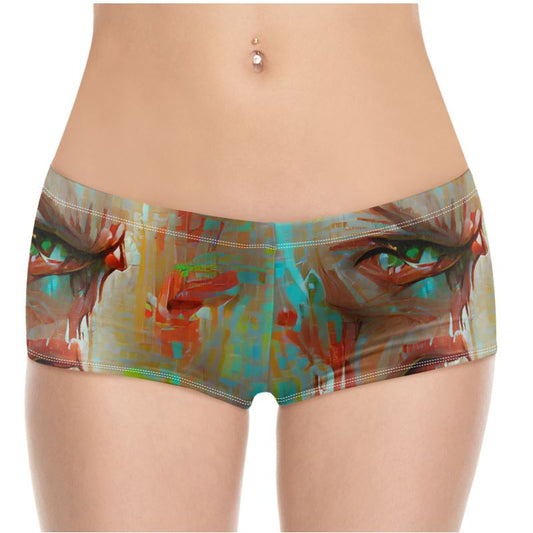 Infuriated - Red & Sky Blue High Stretch Material, High-Quality Finish Fully Lined Hot Pants