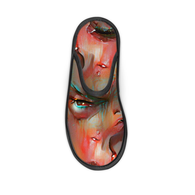 Irritated - Red and Green Locks In Warmth, Non-slip Leatherette Sole, Water Absorbent Qualities Slippers