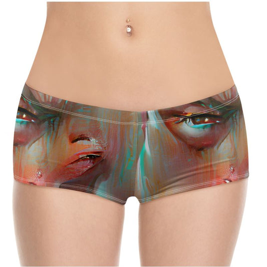 Irritated - Red and Green High Stretch Material, High-Quality Finish Fully Lined Hot Pants