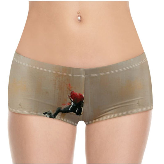 Panicked - Beige High Stretch Material, High-Quality Finish Fully Lined Hot Pants