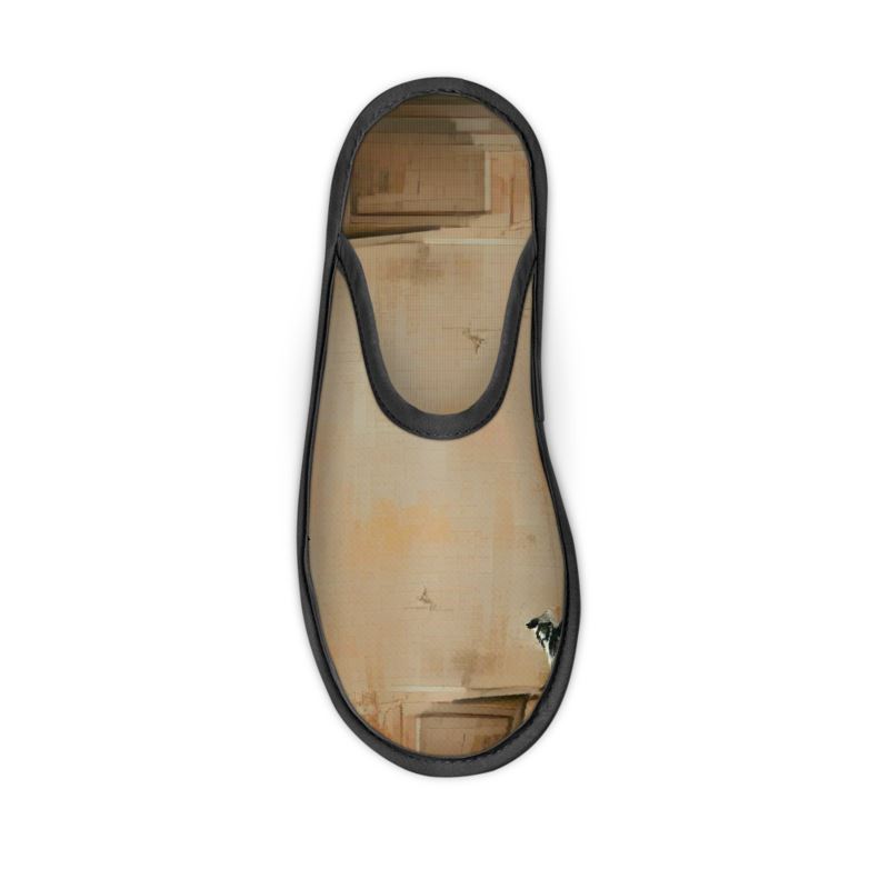 Panicked - Beige Locks In Warmth, Non-slip Leatherette Sole, Water Absorbent Qualities Slippers