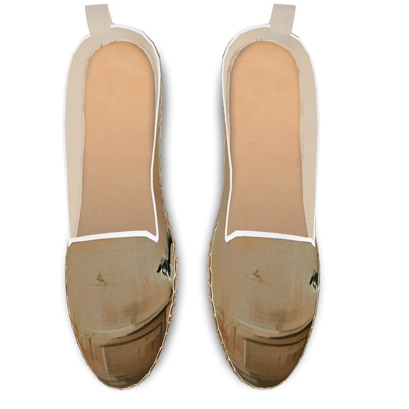 Panicked - Beige Fabric Or Jute Innersole, Flat Shoe, Rubberised Hard Wearing Sole, Loafer Espadrilles