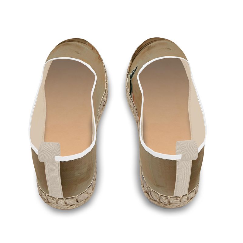 Panicked - Beige Fabric Or Jute Innersole, Flat Shoe, Rubberised Hard Wearing Sole, Loafer Espadrilles