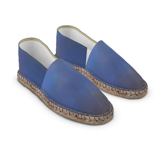 Foggy Painting of London - Dark Blue Non-Slip Rubber Base Unisex Jute Woven Insole Espadrilles