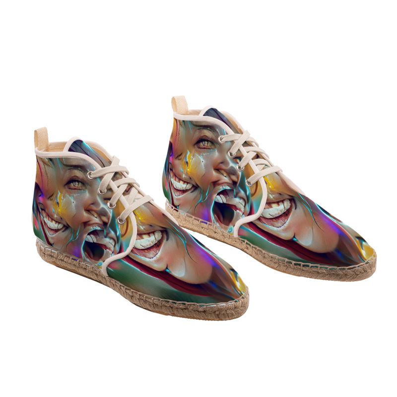 Joy - Multicoloured High Top Lace Up Espadrilles