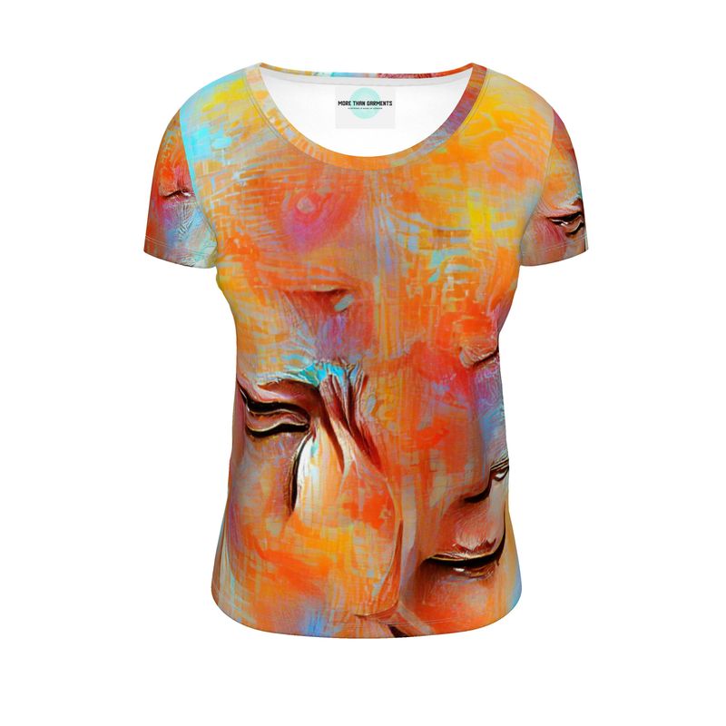 Self-Compassionate - Orange & Blue Soft And Durable Fabric, Flattering, Relaxed Shape, Ladies Scoop Neck T-Shirt