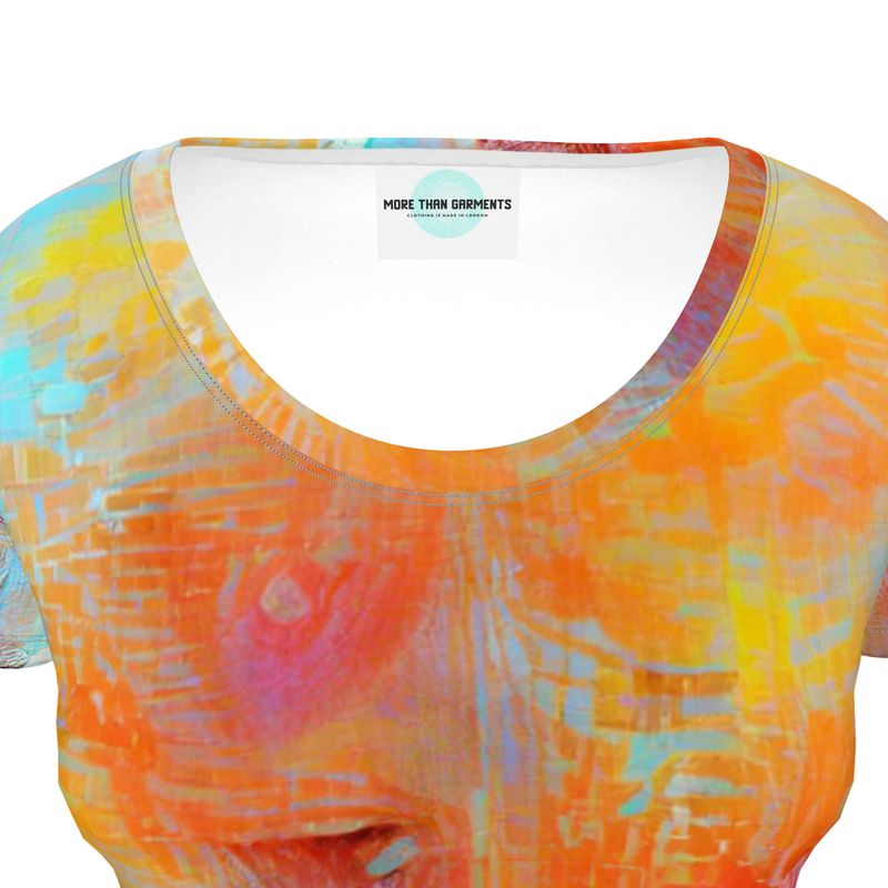 Self-Compassionate - Orange & Blue Soft And Durable Fabric, Flattering, Relaxed Shape, Ladies Scoop Neck T-Shirt