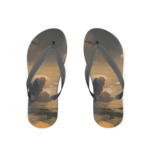 Stuck - Beige Plastic Straps, Covered With Poly-Satin, Sturdy Foam Base Flip Flops