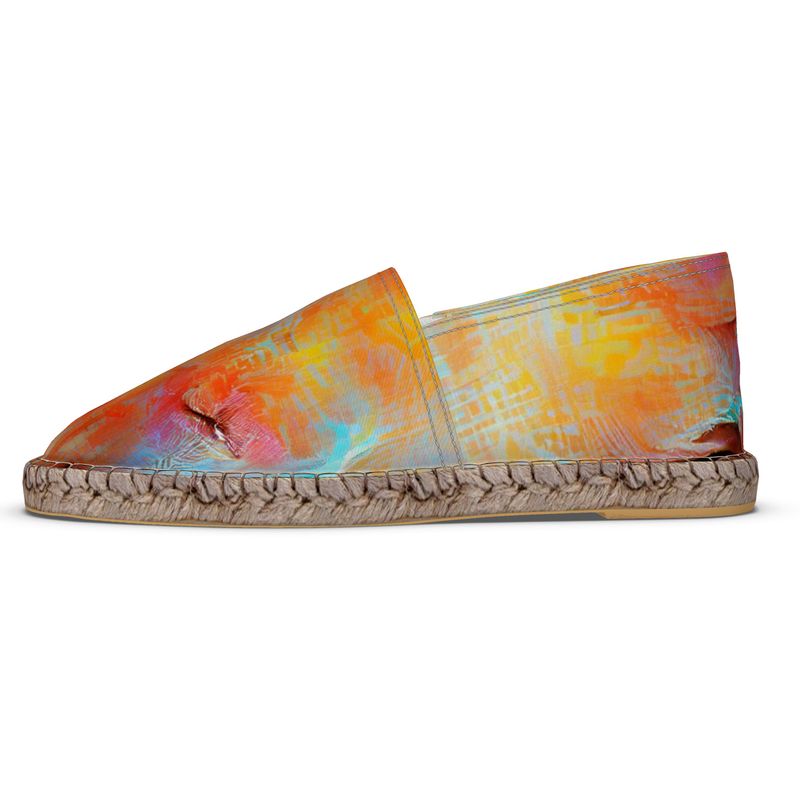 Self-Compassionate - Orange & Blue Non-Slip Rubber Base Unisex Jute Woven Insole Espadrilles