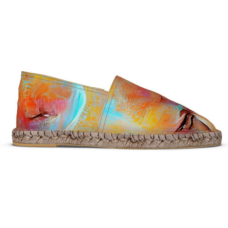 Self-Compassionate - Orange & Blue Non-Slip Rubber Base Unisex Jute Woven Insole Espadrilles