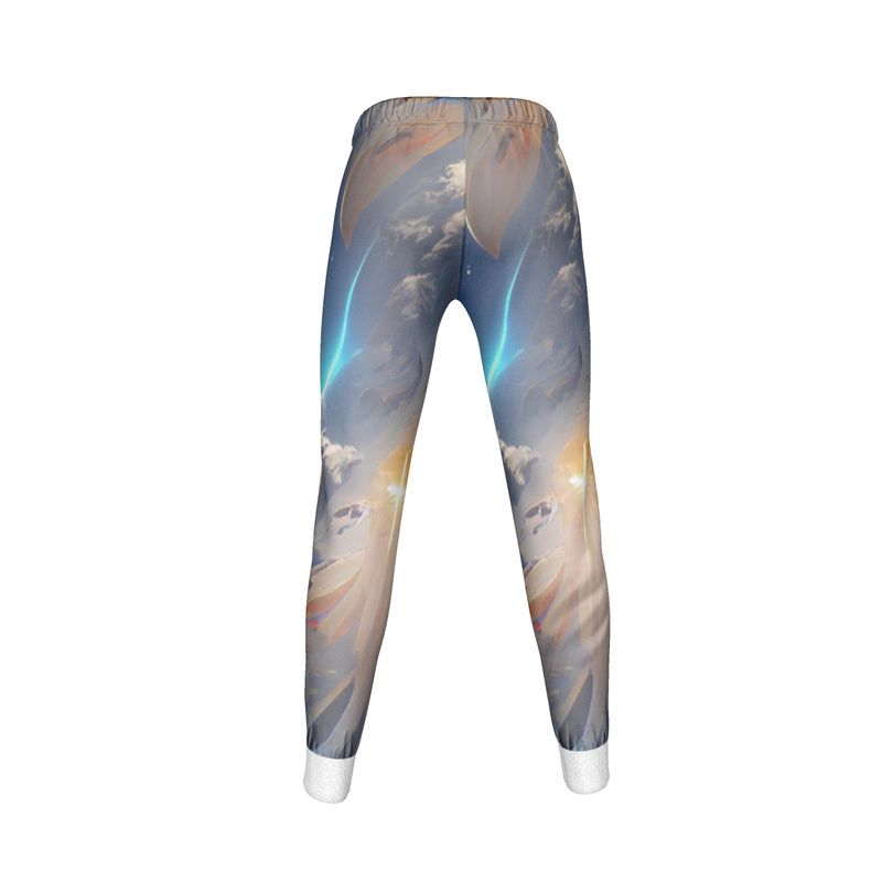 The First Day Of The Heavens - White & Grey Cuffed Tracksuit Ladies Jogging Bottoms