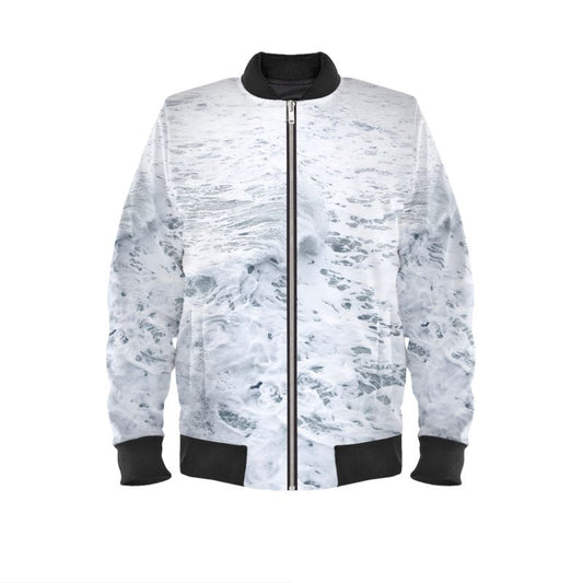 Ocean Sea - White & Grey Men's Bomber Jacket