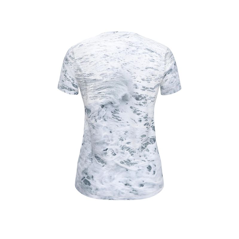 Ocean Sea - White & Grey Soft, Durable Fabric, Flattering Women's T-Shirt