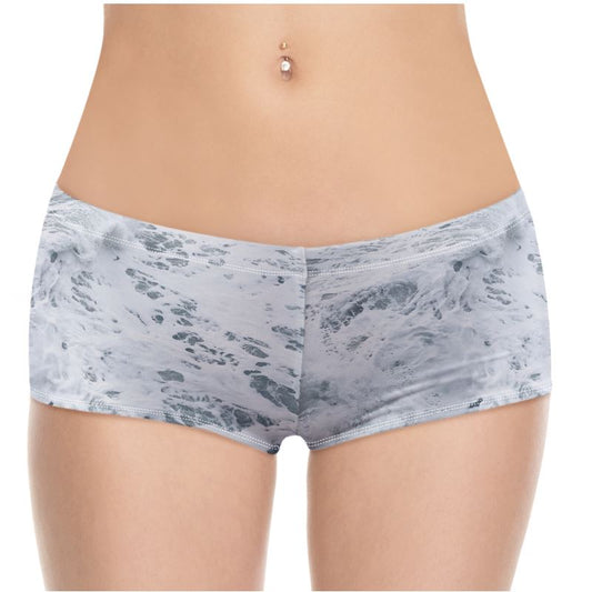 Ocean Sea - White & Grey High Stretch Material, High-Quality Finish Fully Lined Hot Pants