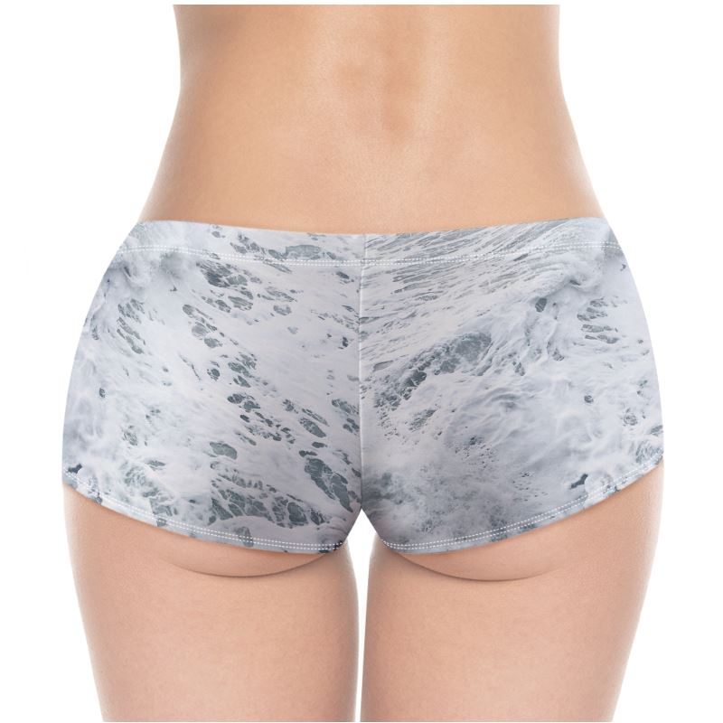 Ocean Sea - White & Grey High Stretch Material, High-Quality Finish Fully Lined Hot Pants