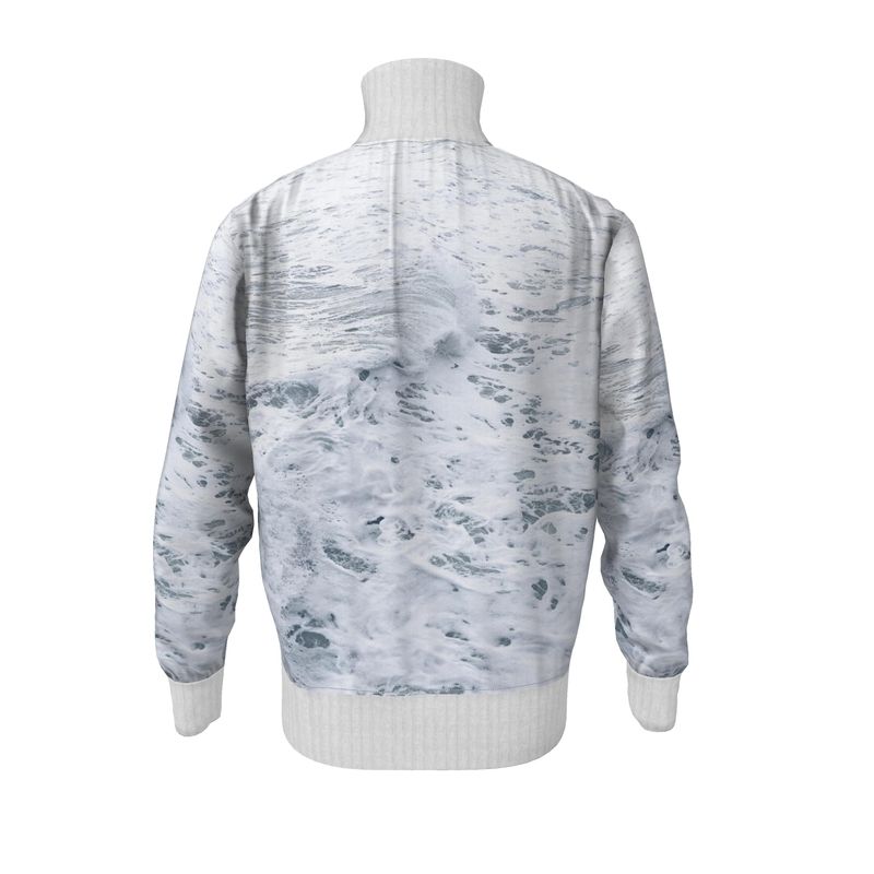 Ocean Sea - White & Grey Men's Tracksuit Jacket