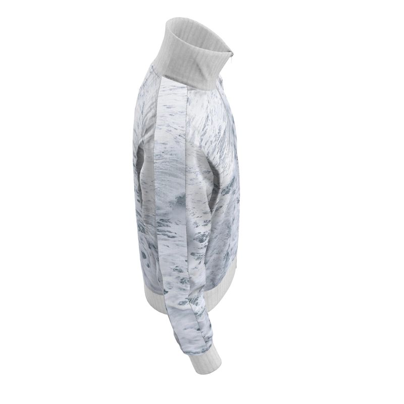 Ocean Sea - White & Grey Men's Tracksuit Jacket