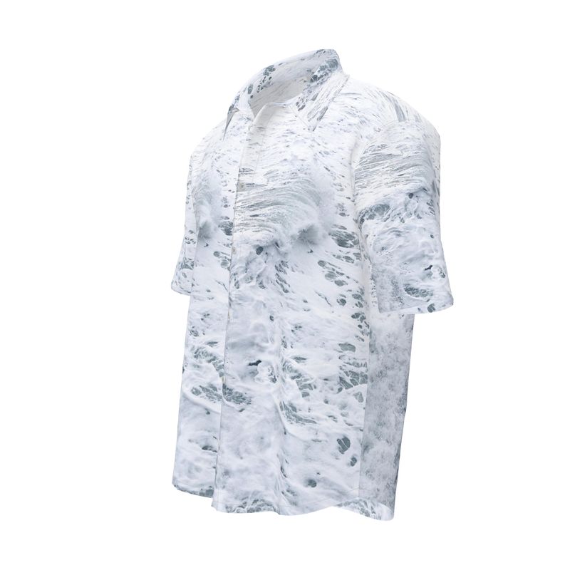 Ocean Sea - White & Grey Short Sleeve Button Up, Mother Of Pearl Buttons, Breathable Fabric, Men's Short Sleeve Shirt