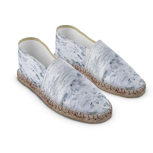 Ocean Sea - White & Grey Non-Slip Rubber Base Unisex Jute Woven Insole Espadrilles