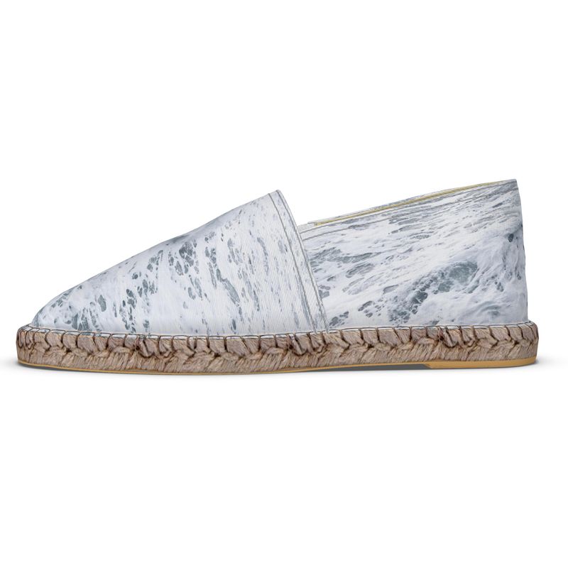 Ocean Sea - White & Grey Non-Slip Rubber Base Unisex Jute Woven Insole Espadrilles