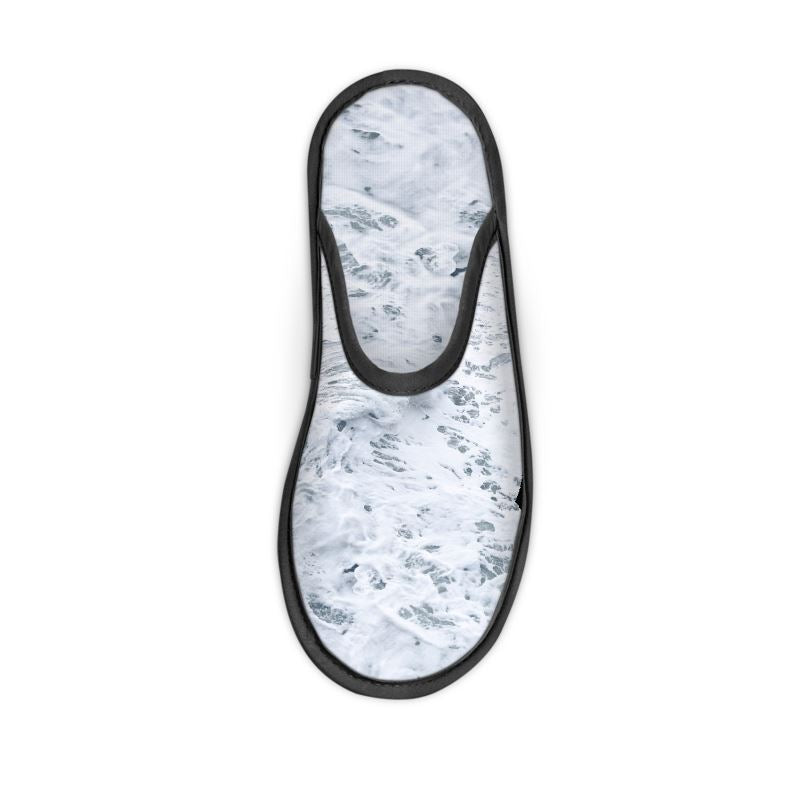 Ocean Sea - White & Grey Locks In Warmth, Non-slip Leatherette Sole, Water Absorbent Qualities Slippers