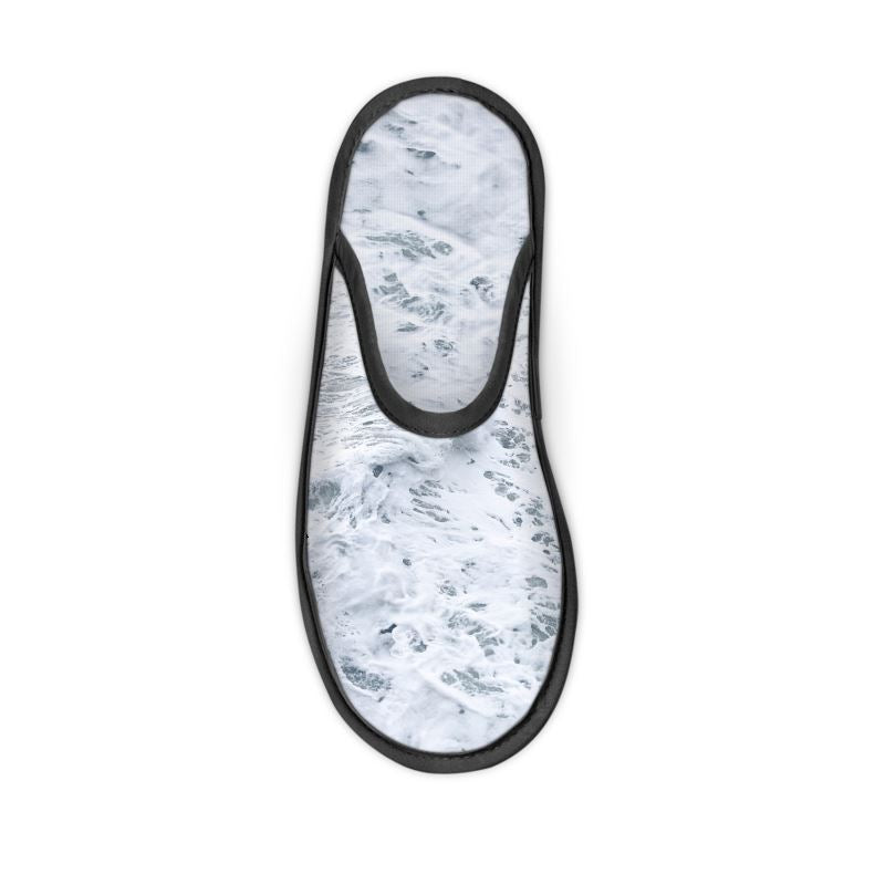 Ocean Sea - White & Grey Locks In Warmth, Non-slip Leatherette Sole, Water Absorbent Qualities Slippers