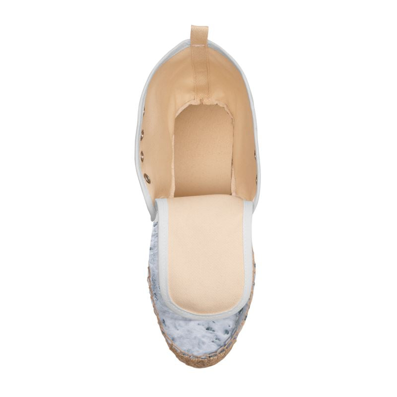 Ocean Sea - White & Grey High Top Lace Up Espadrilles